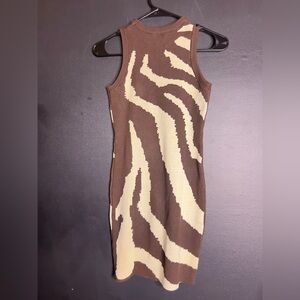 Brown zebra strip dress